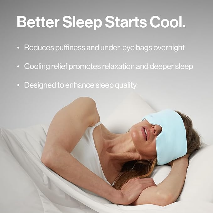 Aeris™ Cooling Sleep Mask for Hot Sleepers, Blocks Light, Reduces Puffiness, Adjustable Eye Mask for Travel, Men and Women, Ultra-Soft and Lightweight