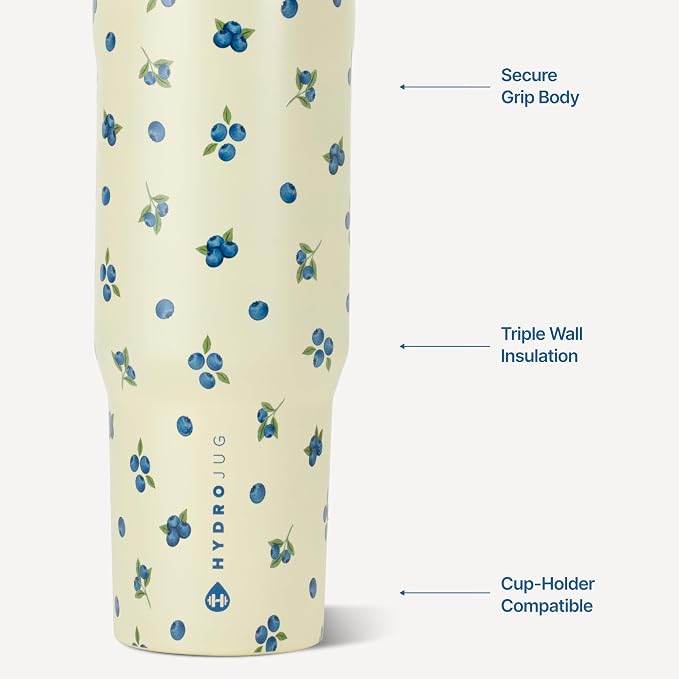 HydroJug Sport 40 oz Insulated Stainless Steel Water Bottle, Freshly Pick'd
