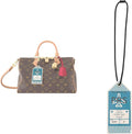 Microfibre Leather Tag for Luggage Bag or Suitcase, Decorative Hang Tag for Speedy 25 30 35 Handbag(Boarding Pass-Blue)