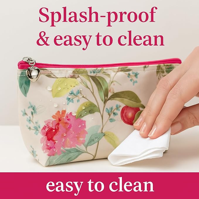 Jacaranda Living Extra Small Cosmetic Bag – Water-Resistant, PVC-Lined, Compact & Travel Ready Mini Make Up Bag, Easy to Clean – Pebble Polka Dot