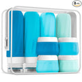 Mrsdry Travel Bottles for Toiletries, 10 Pack, TSA Approved, 3oz/90ml Silicone, Leak Proof, Wide Mouth, Reusable, Travel, Vacation, Plane Trip, Camp