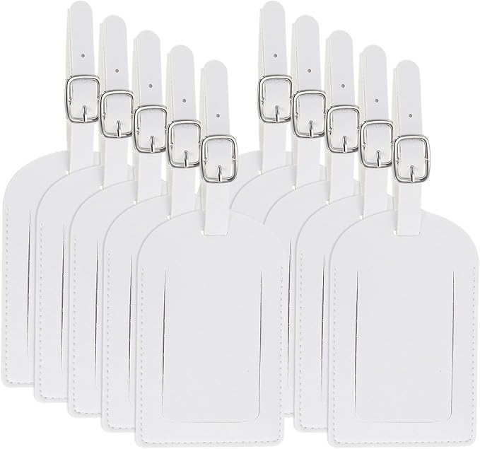 PATIKIL Leather Luggage Tag, 30 Pcs Luggage Tags Pu Bag Tags for Suitcases Airplane Travel Essentials, White