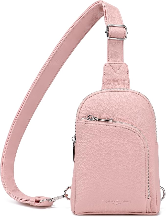 INICAT RFID Blocking Sling Bag, Anti Theft Crossbody Bag for Women Compact Travel Purses Vegan Leather