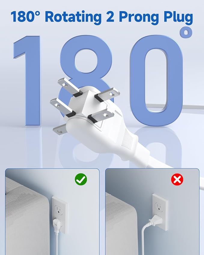 US to Japan Adapter, meta-ant 2 Prong to 3 Prong Outlet Adapter with 3 Outlets & 4 USB(2 USB-C), 5FT Extension Cord, 180 Rotating Flat Plug 1875W, Type A Plug Adapter for USA to Japanese China Canada