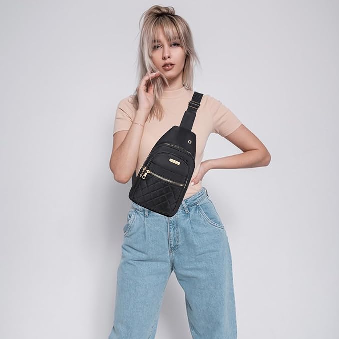 Banelu Small Sling Bag Crossbody Sling Backpack for Women, Chest Bag Daypack Cross Body Bag Fanny Pack for Outdoors Hiking