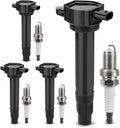 UF557 Ignition Coil & 4503 Double Iridium Spark Plug for 07-17 Jeep Compass Patriot/11-14 Chrysler 200,07-10 Sebring/Dodge 08-14 Avenger,07-12 Caliber,09-19 Journey Replaces# 4606824AB, C1587, 5C1644