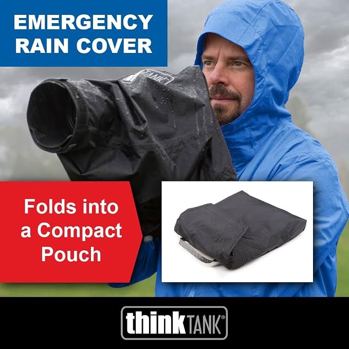 Think Tank Emergency Rain Covers for DSLR and Mirrorless Cameras with 70-200mm Lens - Medium (Black)