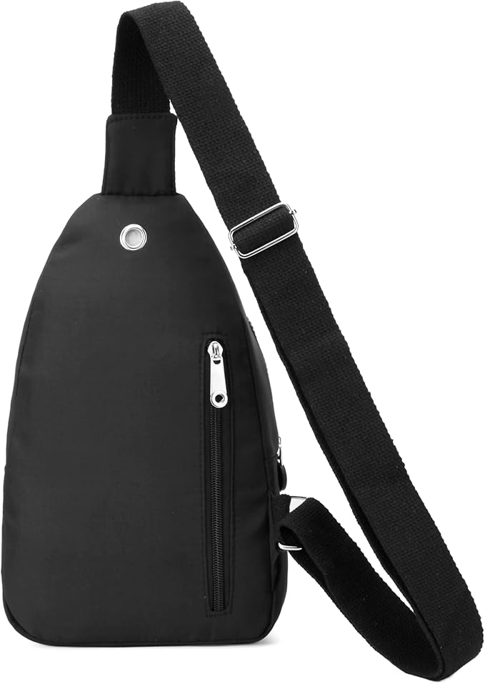 Banelu Small Sling Backpack Crossbody Sling Bag for Women Men, Chest Bag Daypack Fanny Pack Cross Body Bag for Outdoors Hiking Traveling - Black