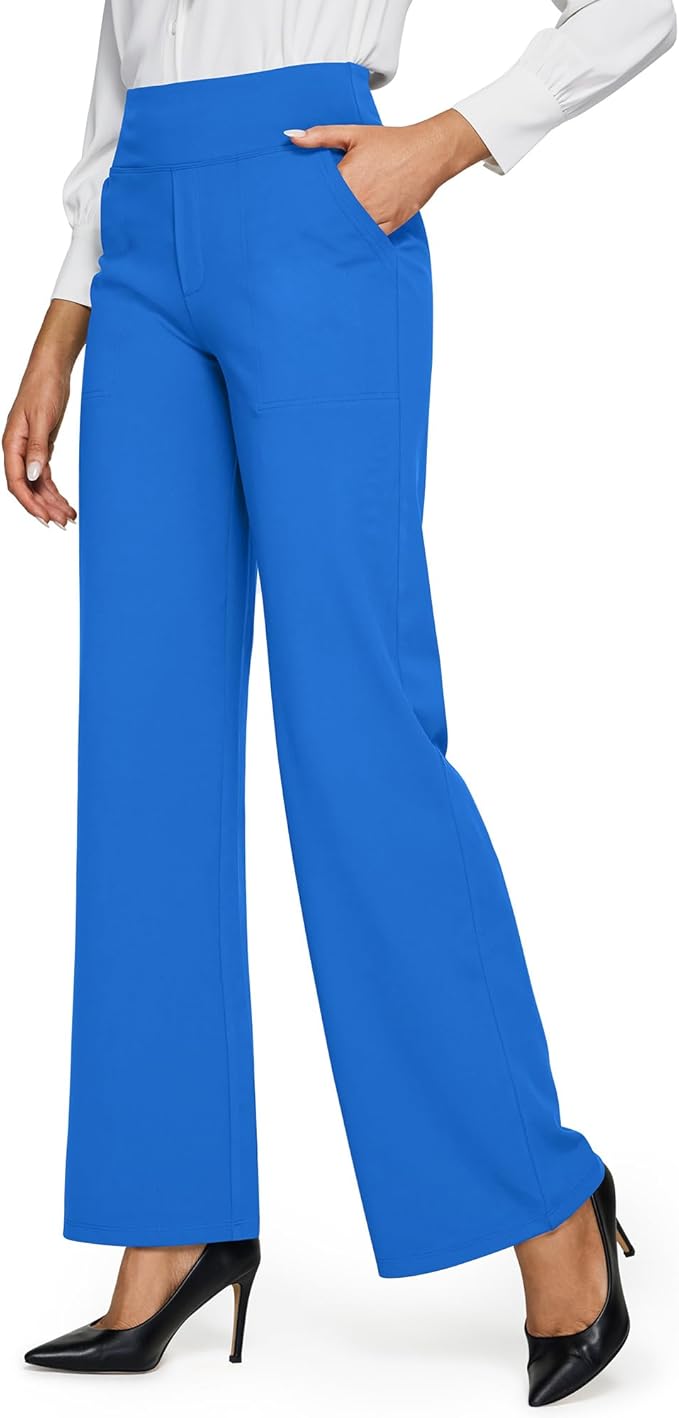 G4Free EverGoing Yoga Pants Women Wide Leg Pants with Pockets High Waist Stretch Dress Casual Sweatpants Petite/Regular/Tall