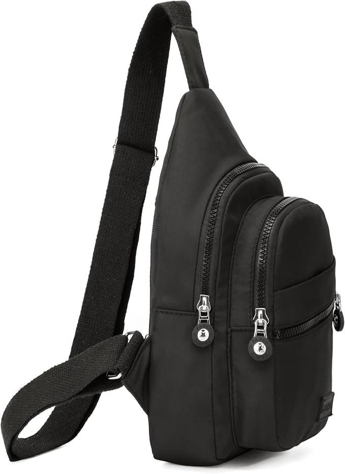 Banelu Small Sling Backpack Crossbody Sling Bag for Women Men, Chest Bag Daypack Fanny Pack Cross Body Bag for Outdoors Hiking Traveling - Black