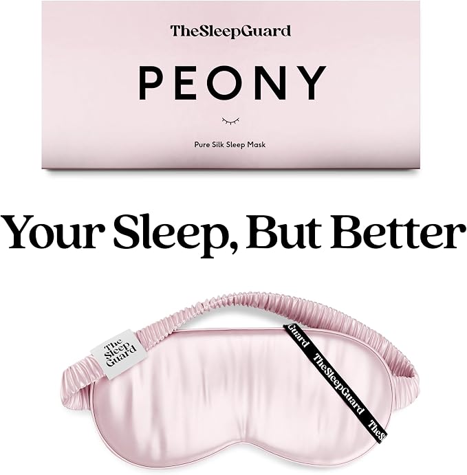TheSleepGuard Pure Silk Sleep Mask [100% 6A Mulberry Silk, 22 Momme] Light Blocking Travel Essentials. Eye Masks for Sleeping. Black Oeko-Tex Blindfold. Eye Covers for Men & Women
