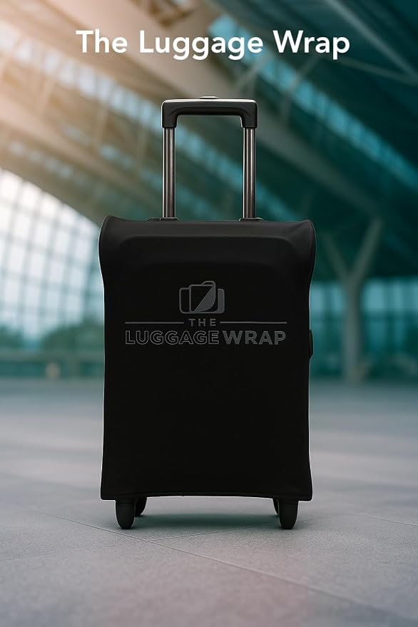 Medium Classic Black Water-Resistant Luggage Covers for Suitcase TSA Approved for 24"-26" - Durable Patented Design Suitcase Covers for Luggage, Fundas para Maletas, Travel Accessories