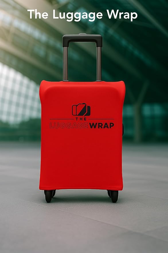 Large Regal Red Water-Resistant Luggage Covers for Suitcase TSA Approved for 27"-29" - Durable Patented Design Suitcase Covers for Luggage, Fundas para Maletas, Travel Accessories