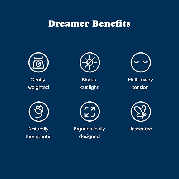 Bearaby Midnight Blue Sleep Mask 23” x 4” Weighted Eye Mask for Sleeping 0.75 lbs 100% Light Blocking Mask for Travel and Rest Silky Soft Fabric for Deep Gentle Sleep