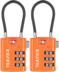 TSA Approved Luggage Locks, Travel Locks Which Also Work Great as Gym Locks, Toolbox Lock, Backpack and More, Orange 2 Pack