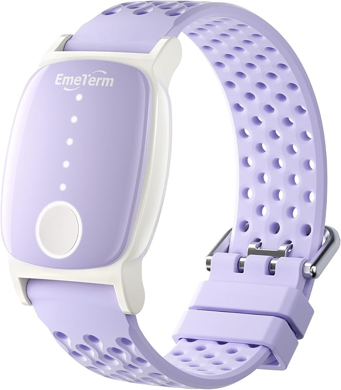 EmeTerm Explore Active FDA-Cleared Anti-Nausea Wristband Nickel-Free 5m Dive Ready Motion Sickness Relief Band Non-drowsy Drug-Free Fluoroelastomer Strap for Salt-Water Resistance (Glacier Purple)