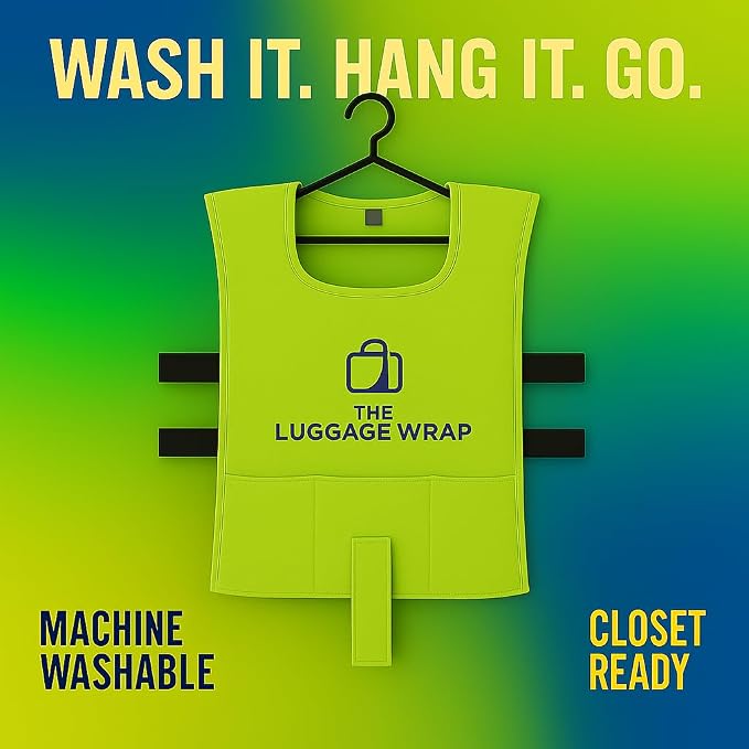 Small, Lemony Lime Green Water-Resistant Luggage Covers for Suitcase TSA Approved for 19"-21" - Durable Patented Design Suitcase Covers for Luggage, Fundas para Maletas, Travel Accessories