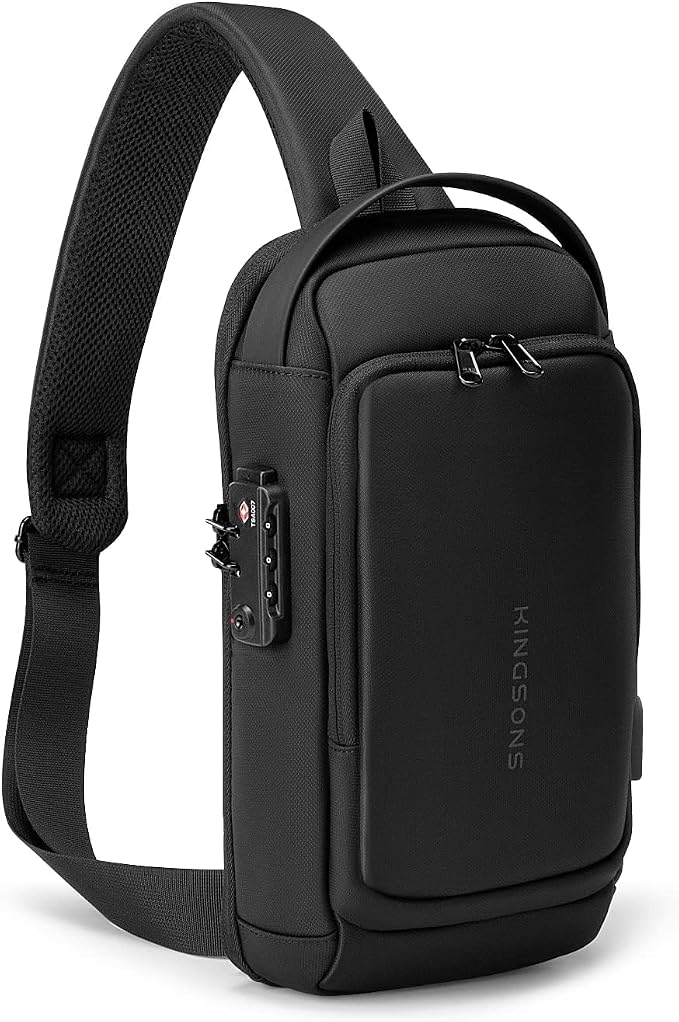 Kingsons Sling Crossbody Bag Anti-theft Chest Shoulder Backpack for Men Waterproof Minimalist Casual Daypack for Travel Gym