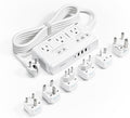 TESSAN Voltage Converter US to Europe, 220 to 110 Voltage Converter, Universal Travel Adapter with 4 USB Ports (1 USB C), 3 AC and EU UK AU IT in ZA Plug Power Adapter, Step Down Transformer, 6 FT