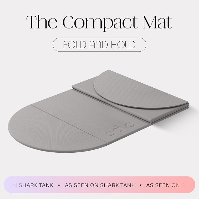 Bala Compact Workout Mat for Gym - 12MM Thick Slip-Resistant, Sweat Absorbing, & Foldable Yoga Mat for Pilates, Core Training & Exercise - Home Fitness Essentials for Women & Men - Travel-Friendly
