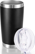20 oz Tumbler Stainless Steel Tumblers with Lid Double Wall Vacuum Insulated Coffee Mug 20oz Powder Coated Cup for Hot and Cold Drinks, Black, 1 pack