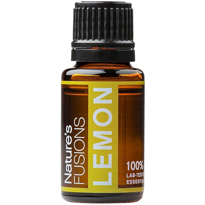 Nature's Fusions Lemon, 100% Pure and Natural Essential Oils, Undiluted, Therapeutic Grade for Aromatherapy and Topical Use, .5 Fl Oz (Pack of 1) (15 mL)