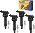 4PCS UF247 Ignition Coils + 4PCS 7092 Iridium Spark Plugs Ignition Coils Pack Fits for 2000-2008 Corolla, 2003-2008 Matrix, 2000-2002 Prizm 1.8L, Coil Pack Set Aftermarket Parts