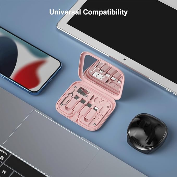 YANZIE USB-C Adapter Kit for iPhone 16/17 Pro, Google Pixel & Samsung Galaxy - USB-A to C, Micro-USB to Type-C, Short USB-C Cable, OTG, Mirror Case