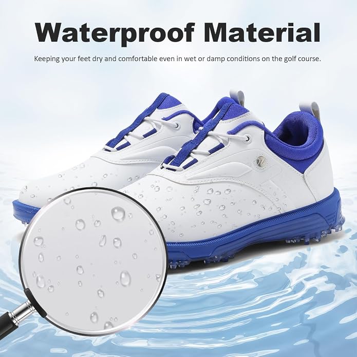 ULTIANT Mens Golf Shoes Waterproof Fixed Spikeless Sole Comfortable Outdoor Sport Shoes Size7.5-13