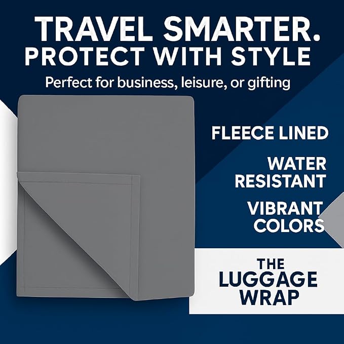 Medium Graceful Gray Water-Resistant Luggage Covers for Suitcase TSA Approved for 24"-26" - Durable Patented Design Suitcase Covers for Luggage, Fundas para Maletas, Travel Accessories