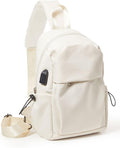 Tactical Backpacks Small Sling Bag Crossbody Backpack Shoulder Bag for Men Women, Multipurpose Anti-Theft Cross Body Chest Bags, One Strap Backpack for Walking Biking Travel Cycling Off White