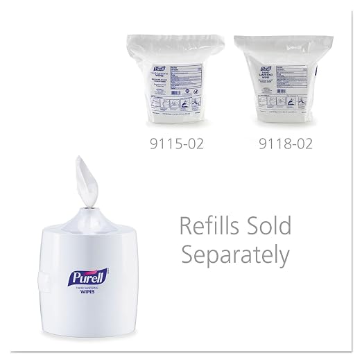 PURELL Hand Sanitizing Wipes Wall Mount Dispenser, White, High Capacity Dispenser for PURELL 1200/1500 Count Hand Sanitizing Wipes Containers (Pack of 1) – 9019-01