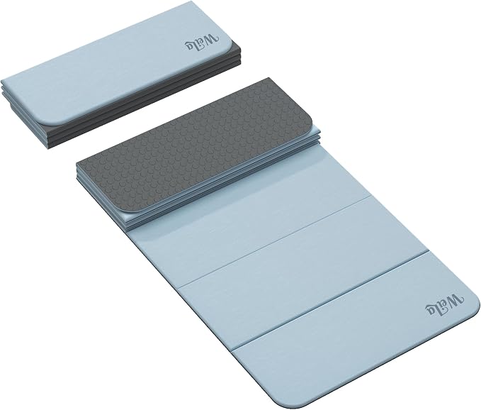 Foldable Yoga Excercise Mat 71"L x 24"W, Odourless Light Weight POE Mat For Home Fitness and Gym Workouts, 1/4 inch Non-slip design for All Types of Yoga Pilates