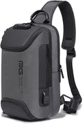 BANGE Anti Theft Sling Bag with USB Charging Port, Waterproof Crossbody Chest Pack, Lightweight Travel Daypack Shoulder Bag for Men Women