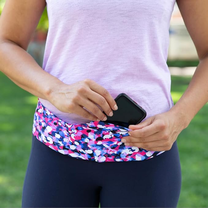 BANDI Running Belt for Women & Men – USA Made No-Bounce Adjustable Waist Pack & Secure Fanny Pack – Fits All Phones, Gels & Essentials – Zipper-Free, Medical Device Friendly