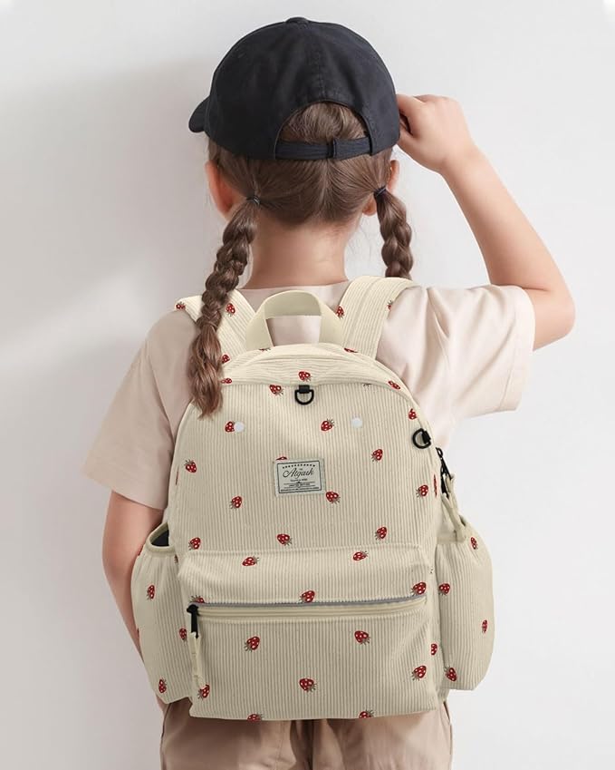 atgark Corduroy Toddler Backpack for Boys 2-5: Preschool Backpack for Boys Girls - Cute Kids Backpack for Boys 13.5" H Fit Folder