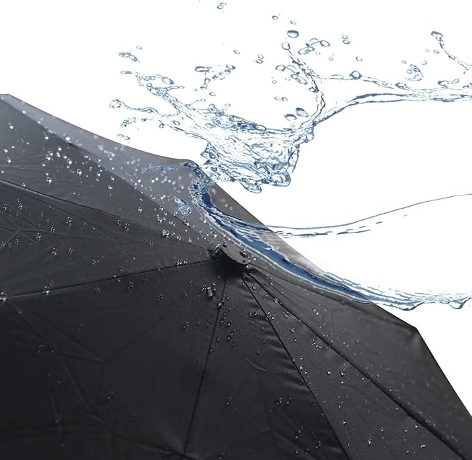SY COMPACT Travel Umbrella - Windproof Automatic Compact Umbrella for Rain, Lightest 8-Rib, Small, Strong & Portable, Durable Grip, Fits Backpack & Car, Factory Direct (UV Available)