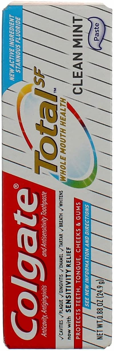 Colgate Total Toothpaste, Clean Mint, Travel Size, 0.88 Ounce (Pack of 8)