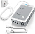 220V to 110V Voltage Converter US to Europe for Curling Iron and Hair Straighteners, Power Converter for European Travel Plug Adapter with 2 USB A & 2 USB C Ports (Type C-Europe)