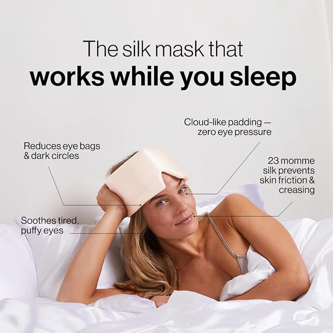 Dore & Rose Deep Sleep Mask for Women and Men - 23 Momme Mulberry Silk Eye Mask for Sleeping and Travel, 100% Blackout, Adjustable Strap, Cooling Soft Black Silk Eyemask Award-Winning Luxury