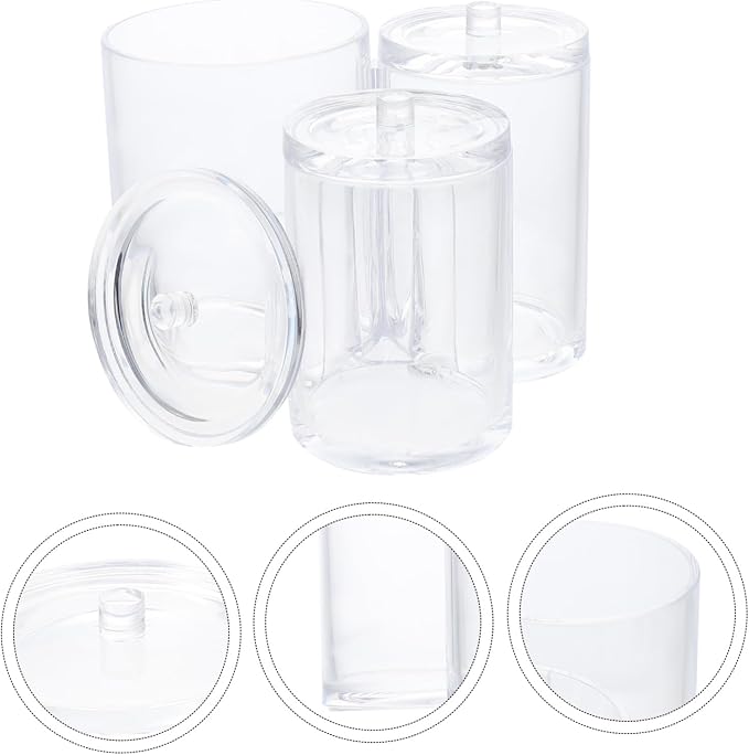 OUNONA 2pcs Bathroom Storage Organizer Box Cotton Swabs Container Cotton Rounds Reusable Holder