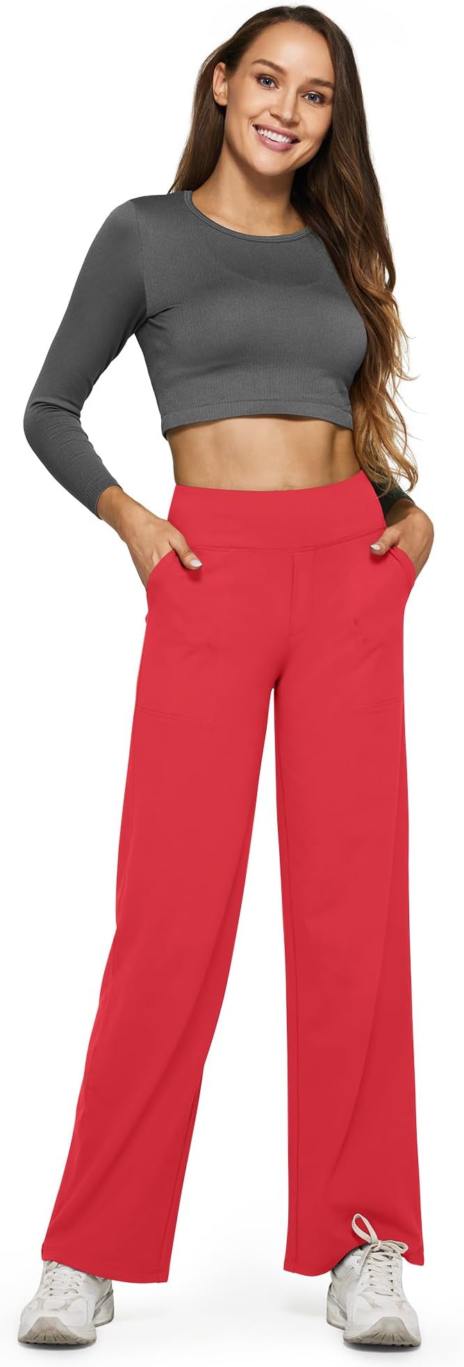 G4Free EverGoing Yoga Pants Women Wide Leg Pants with Pockets High Waist Stretch Dress Casual Sweatpants Petite/Regular/Tall