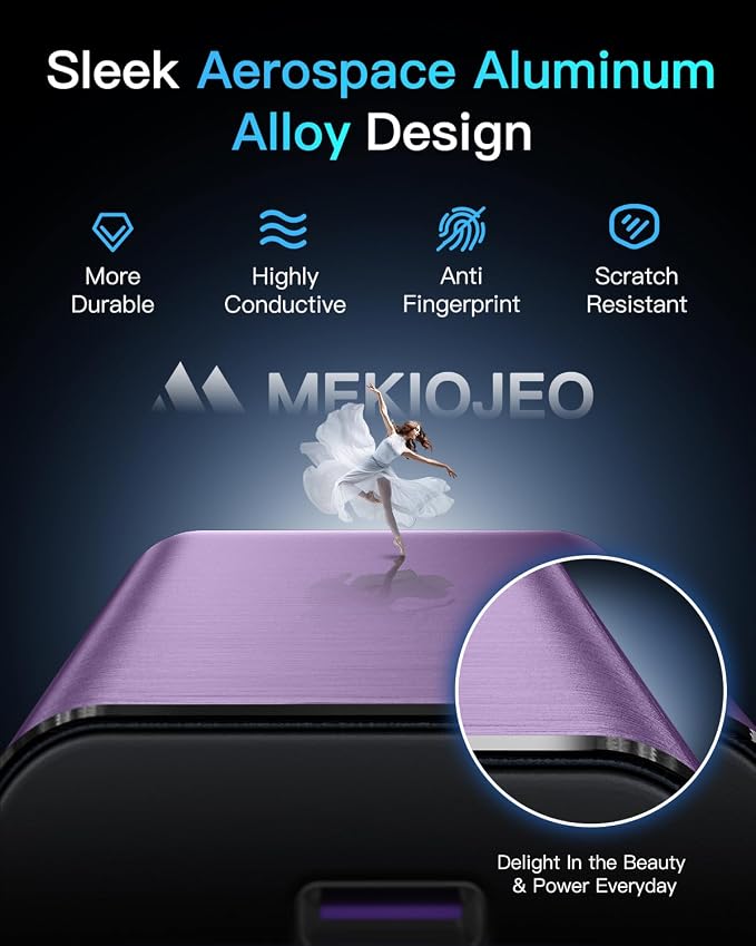 MEKIOJEO 12 Ports Aluminum Alloy 380W Charging Station Fast USB C Charger Block 65W Laptop GaN Charger for MacBook Pro/Air/iPad Pro/iPhone (Purple)