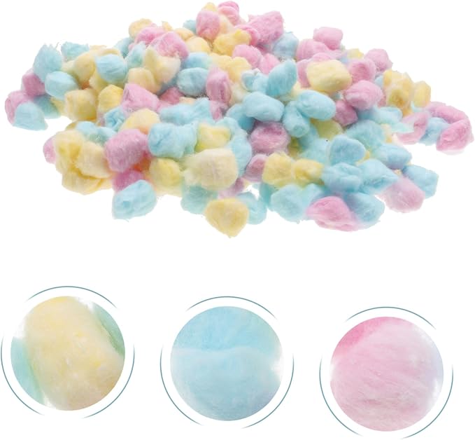 Colored Cotton Balls for Face Washing Soft Small Cotton Balls for Newborns Gentle Makeup Remover and Craft Use Multipurpose and Pet Care Pads