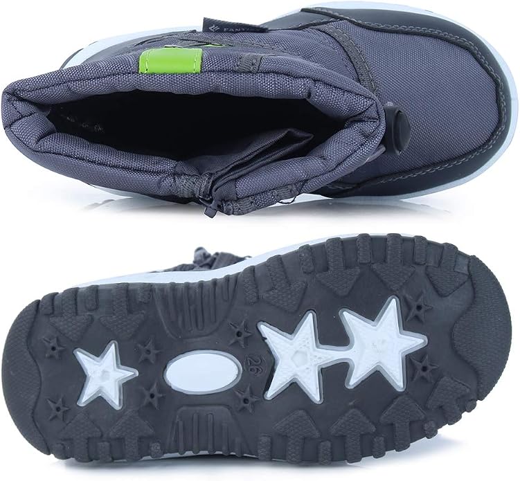 CIOR Winter Snow Boots for Boy and Girl Outdoor Waterproof with Fur Lined(Toddler/Little Kids)