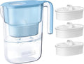 Waterdrop PT-05B Water Filter Pitcher with 3 Filters, 7-Cup Capacity, NSF Certified, 5X Longer Filter Life, Up to 600 Gallons, Fridge-Friendly Design, Reduces PFOA/PFOS and Chlorine, Blue