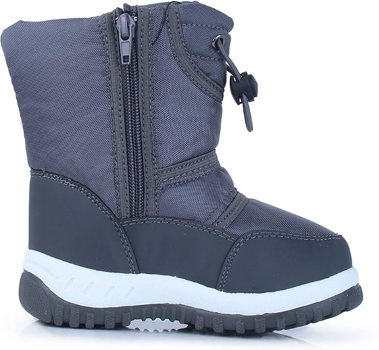 CIOR Winter Snow Boots for Boy and Girl Outdoor Waterproof with Fur Lined(Toddler/Little Kids)