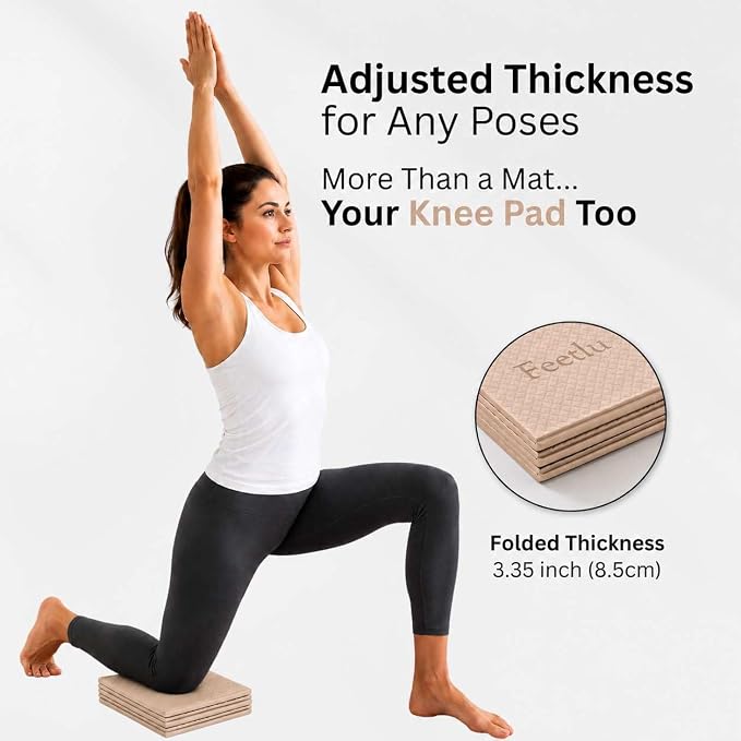 Foldable Yoga Mat, 6mm Thick, 72L x 24W Inch, Lightweight, Anti-Slip, and Easy to Store – Perfect for Travel, Yoga, Pilates, Home Workouts, and Floor Exercises