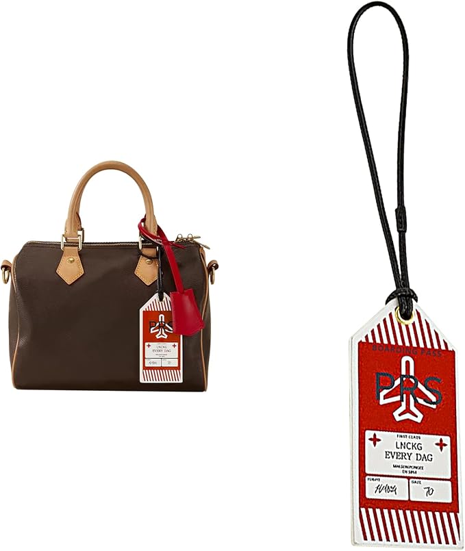 Boarding Pass Keychain for Speedy 25 30 35 Bag Charm,Luggage Boarding Pass RED
