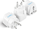 Ceptics Israel Power Adapter Travel Universal Plug,Works in Palestine,Jerusalem,Holy City-Perfect for Charging your Electronic Devices (Type H)- Safe Grounded Connection-3 Pack (GP-14-3PK),White